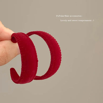 KADRUFI Vintage Red New Christmas Flocking Earrings for Women Bow-knot C-Shape Pearl Rhinestone Drop Earring Jewelry Party Gift