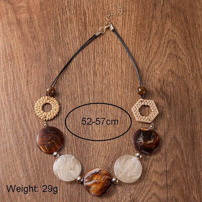 Vintage Handmade Acrylic Pendant Necklace Accessories for Women,  Fashion Jewelry
