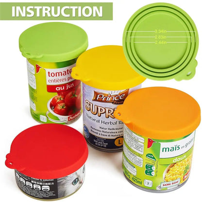 3 In 1 Silicone Canned Lid Reusable Food Tin Cover, Keep Fresh, Kitchen Organization Pet Supplies