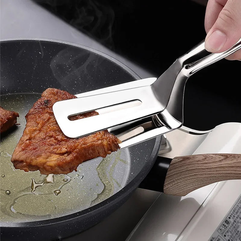 Stainless Steel Clamp Tong Spatula Kitchen Accessory for BBQ or simple kitchen use