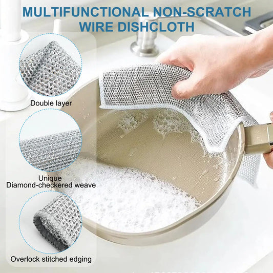 Multipurpose Wire Dishwashing Rags / Scrub Dish Cloths / Reusable / Scratch proof - Kitchen cleaning product