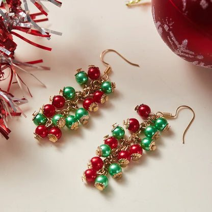 2Pc New Fashion Long Bell String Colorful Earrings Women's Christmas New Year Party Festivals Gift Cute Jewelry Versatile