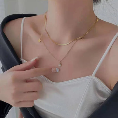 Stainless Steel Multilayer Chain Star Charm Necklace, Bracelet For Women | New Trend Jewelry Set