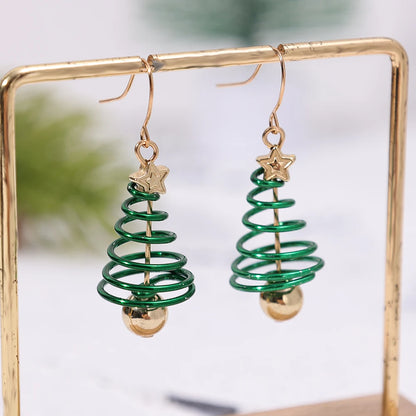 Fashion Christmas Tree Earrings For Women Girls Female New Fashion Alloy Earrings Jewelry Happy New Year Festival Party Gifts