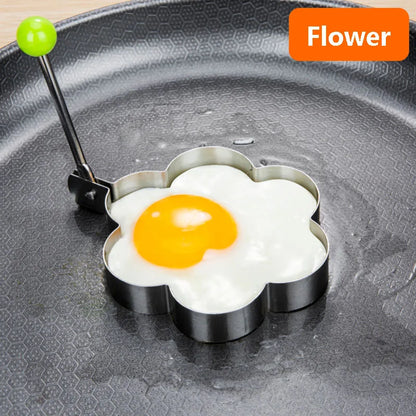 Stainless Steel Fried Egg Mold in different shapes, 5 pcs, Cooking Tools Kitchen Accessories Gadget