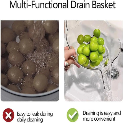 Kitchen Multifunctional Drainage Basket New Salad Fruit Plate Draining Bowl Plastic Vegetable Basin Household Sink
