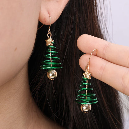 Fashion Christmas Tree Earrings For Women Girls Female New Fashion Alloy Earrings Jewelry Happy New Year Festival Party Gifts