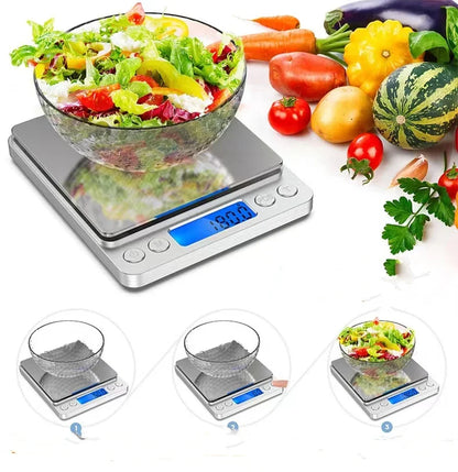 Digital Kitchen Scale 3000g/ 0.1g Small Jewelry Scale Food Scales Digital Weight Gram and Oz Digital Gram Scale with LCD/ Tare