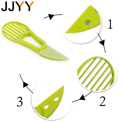 3 In 1 Avocado Slicer, Shea Corer, Fruit Peeler / Cutter, Pulp Separator | Plastic Knife Kitchen, Vegetable Tools