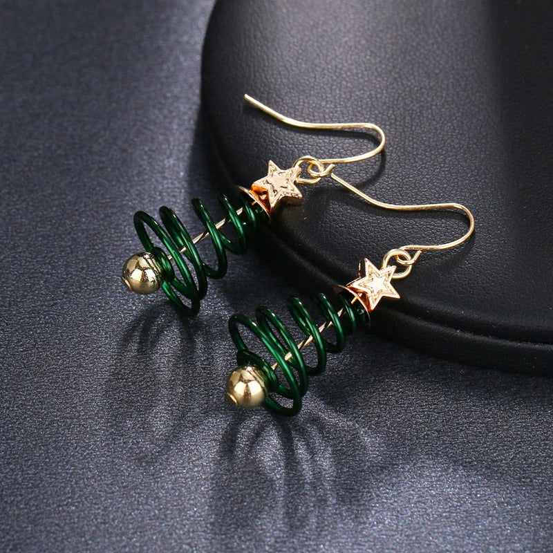 Fashion Christmas Tree Earrings For Women Girls Female New Fashion Alloy Earrings Jewelry Happy New Year Festival Party Gifts