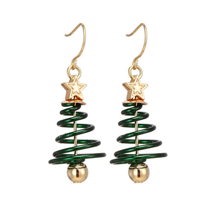 Fashion Christmas Tree Earrings For Women Girls Female New Fashion Alloy Earrings Jewelry Happy New Year Festival Party Gifts