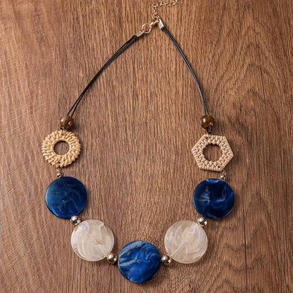 Vintage Handmade Acrylic Pendant Necklace Accessories for Women,  Fashion Jewelry