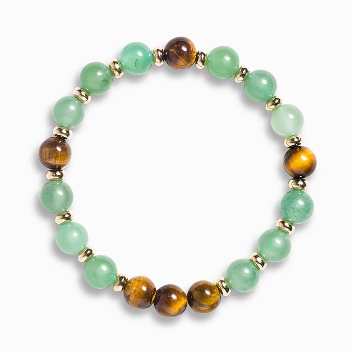 Yellow Tiger Eye Green Aventurine Bracelet  - Attracts Wealth, Career,  Luck / Natural Energy Stone / Jewelry Gift