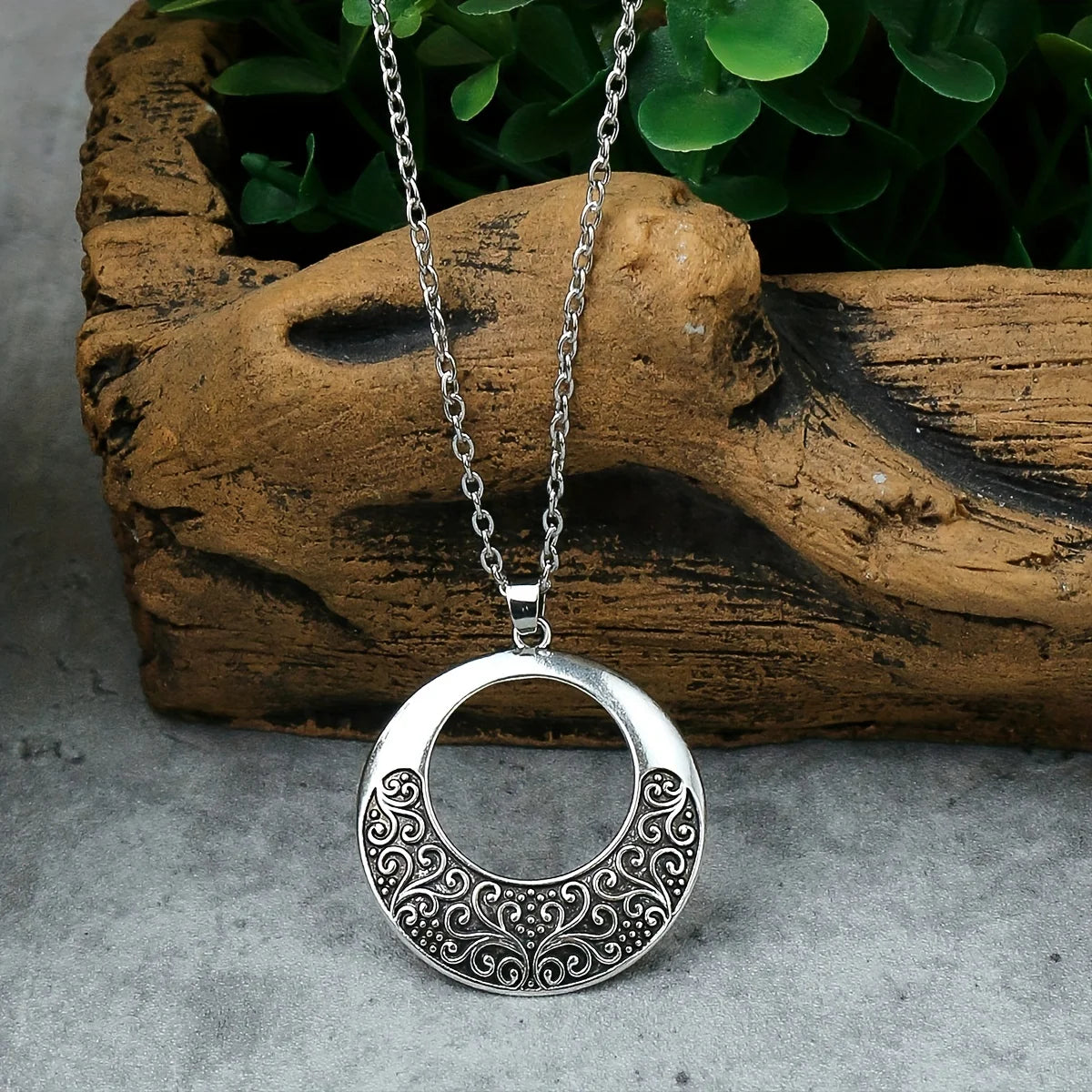 Boho Silver Earrings Necklace Combination Set