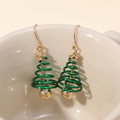 Fashion Christmas Tree Earrings For Women Girls Female New Fashion Alloy Earrings Jewelry Happy New Year Festival Party Gifts