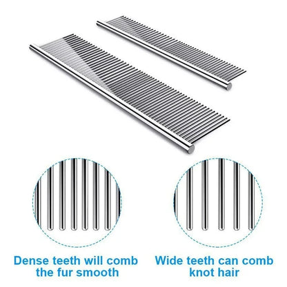 Pet Dematting Comb, Stainless Steel Pet Grooming Comb for Dogs and Cats