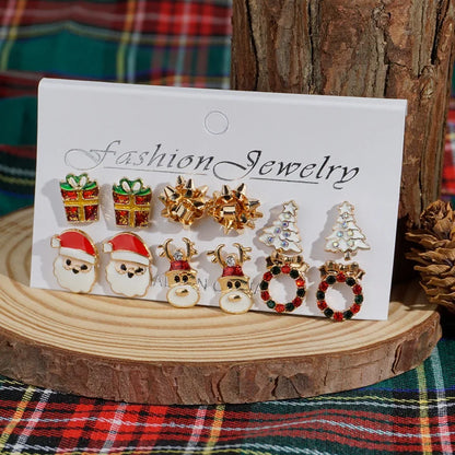 6 Pairs Christmas Combination Earrings Set for Women