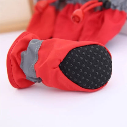 4pcs/set Waterproof Pet Shoes for dogs, cats | Anti-slip Rain Boots Footwear