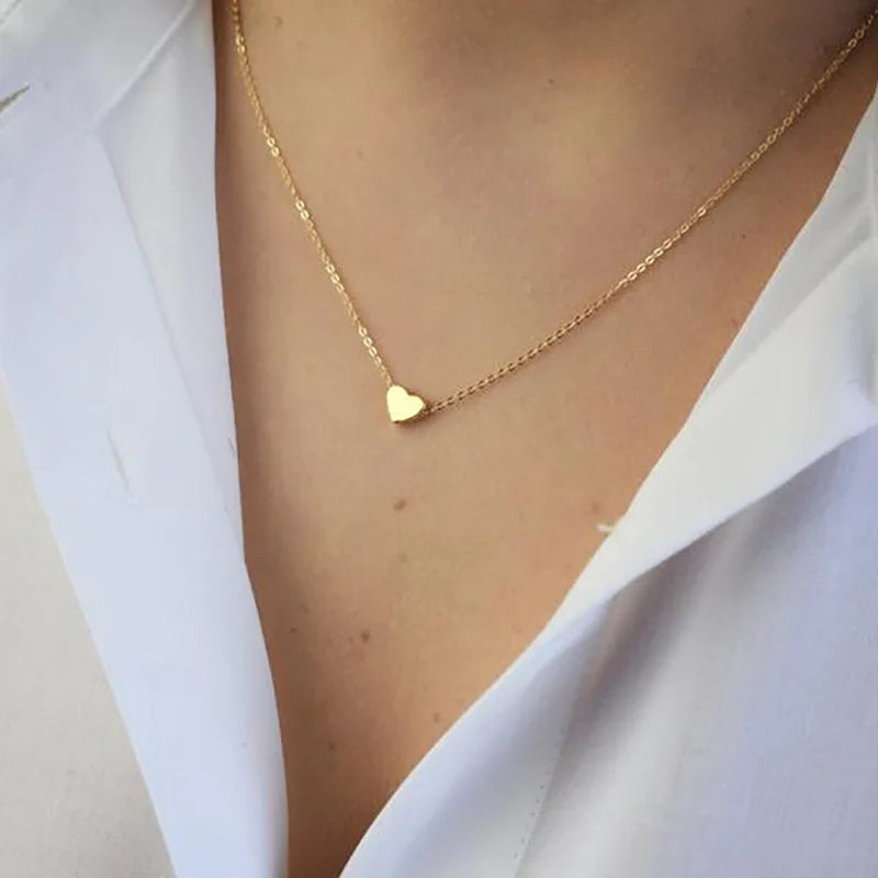 New Minimalist Clavicle Necklaces for Women, Girls - Tiny Heart LOVE Necklaces / Dainty Fashion Jewelry