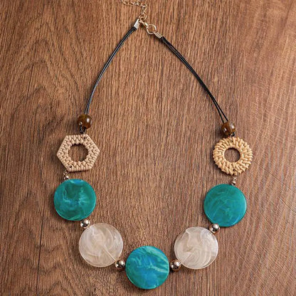 Vintage Handmade Acrylic Pendant Necklace Accessories for Women,  Fashion Jewelry