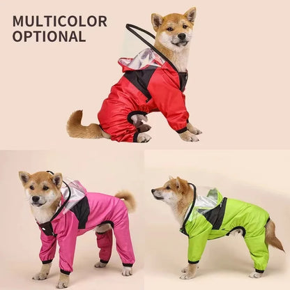 Dog Raincoat , Jumpsuit, Waterproof Dog Jacket