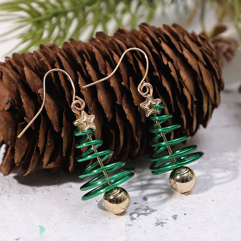 Fashion Christmas Tree Earrings For Women Girls Female New Fashion Alloy Earrings Jewelry Happy New Year Festival Party Gifts