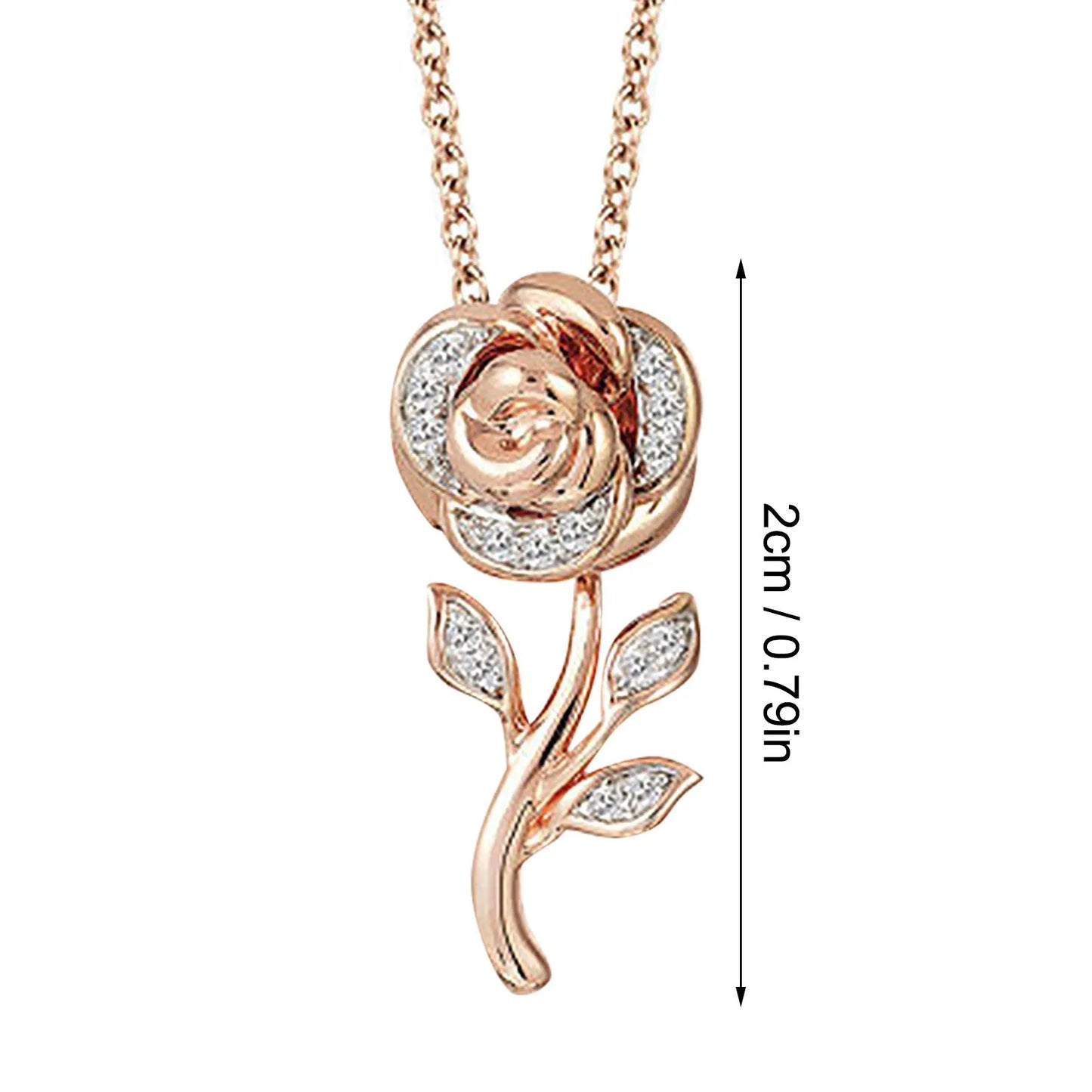 Rose gold, rose pendant set for women, girls - Gift item