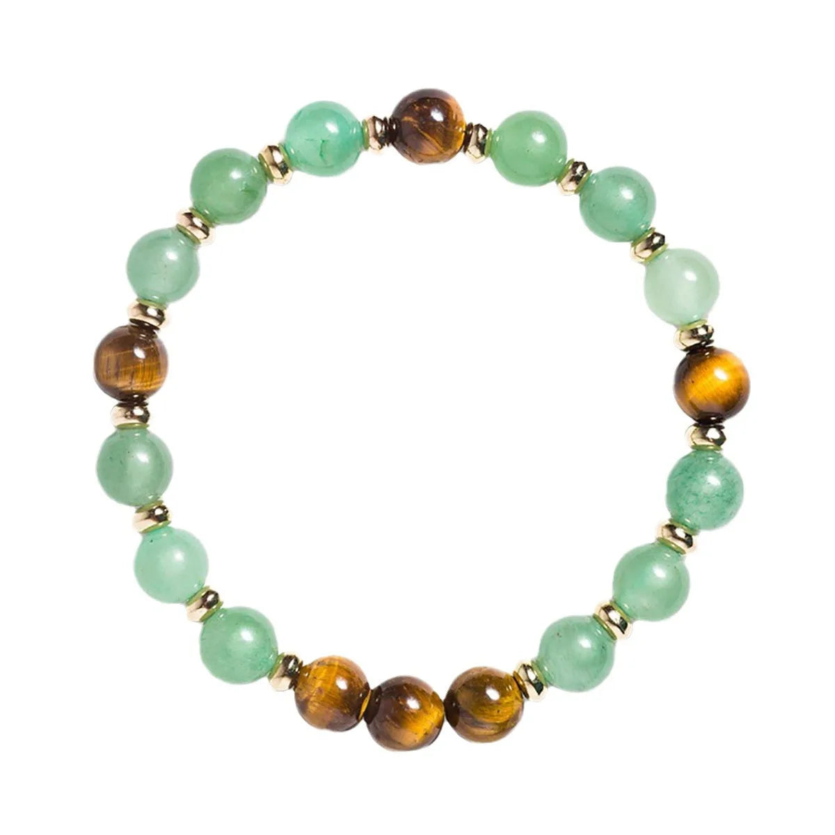 Yellow Tiger Eye Green Aventurine Bracelet  - Attracts Wealth, Career,  Luck / Natural Energy Stone / Jewelry Gift