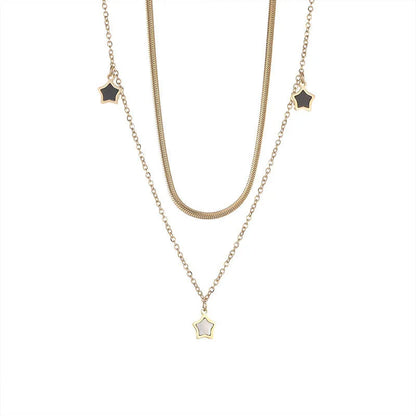 Stainless Steel Multilayer Chain Star Charm Necklace, Bracelet For Women | New Trend Jewelry Set