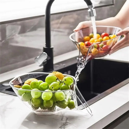 Kitchen Multifunctional Drainage Basket New Salad Fruit Plate Draining Bowl Plastic Vegetable Basin Household Sink