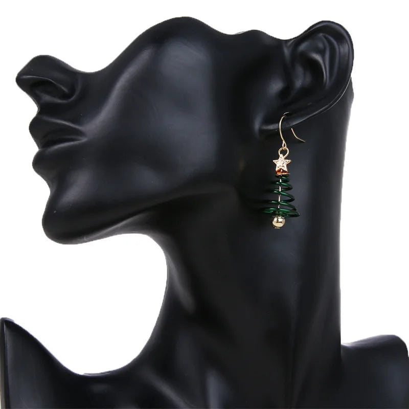 Fashion Christmas Tree Earrings For Women Girls Female New Fashion Alloy Earrings Jewelry Happy New Year Festival Party Gifts